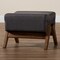 Baxton Studio Hanson Mid-Century Modern Dark Grey Fabric and Walnut Brown Finished Wood Ottoman 229-13178-ZORO - alternate 7